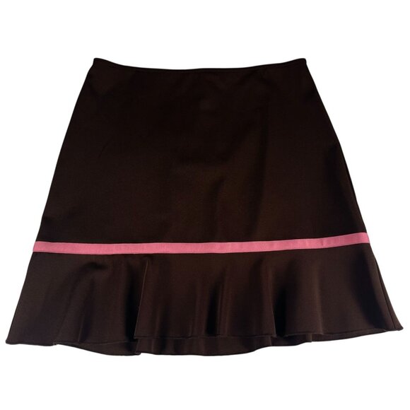 Wrapper A-List Stretch Peplum Skirt Women's Size 9 Juniors Brown Pink Casual - Picture 1 of 4